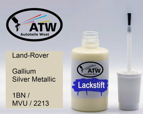 Land-Rover, Gallium Silver Metallic, 1BN / MVU / 2213: 20ml Lackstift, von ATW Autoteile West.